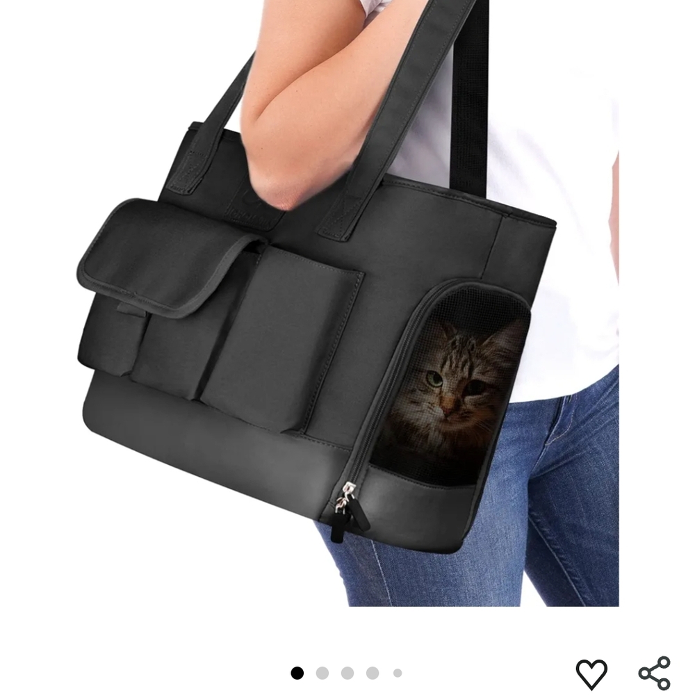 Black Cat Carrier Tote Johomviin Euc